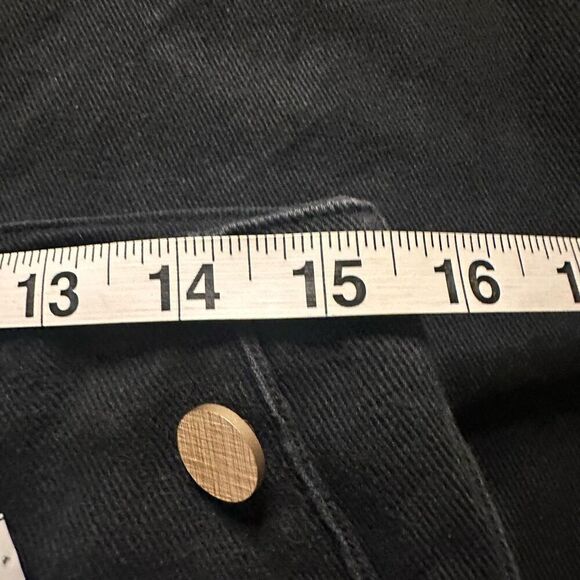 Black Wide-Leg Jeans / Button / Sailor - Picture 6 of 12